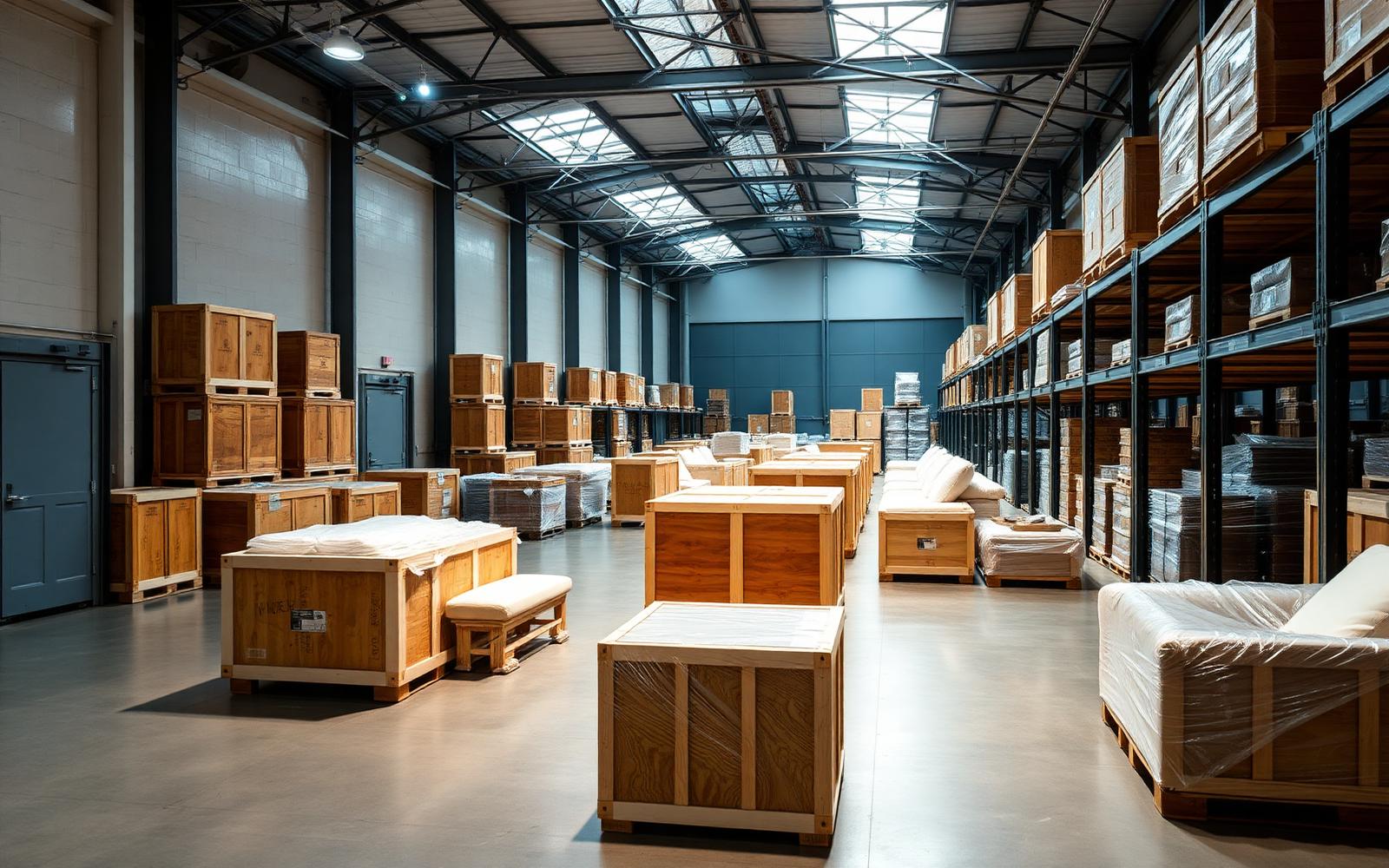 Interior of a climate-controlled storage warehouse